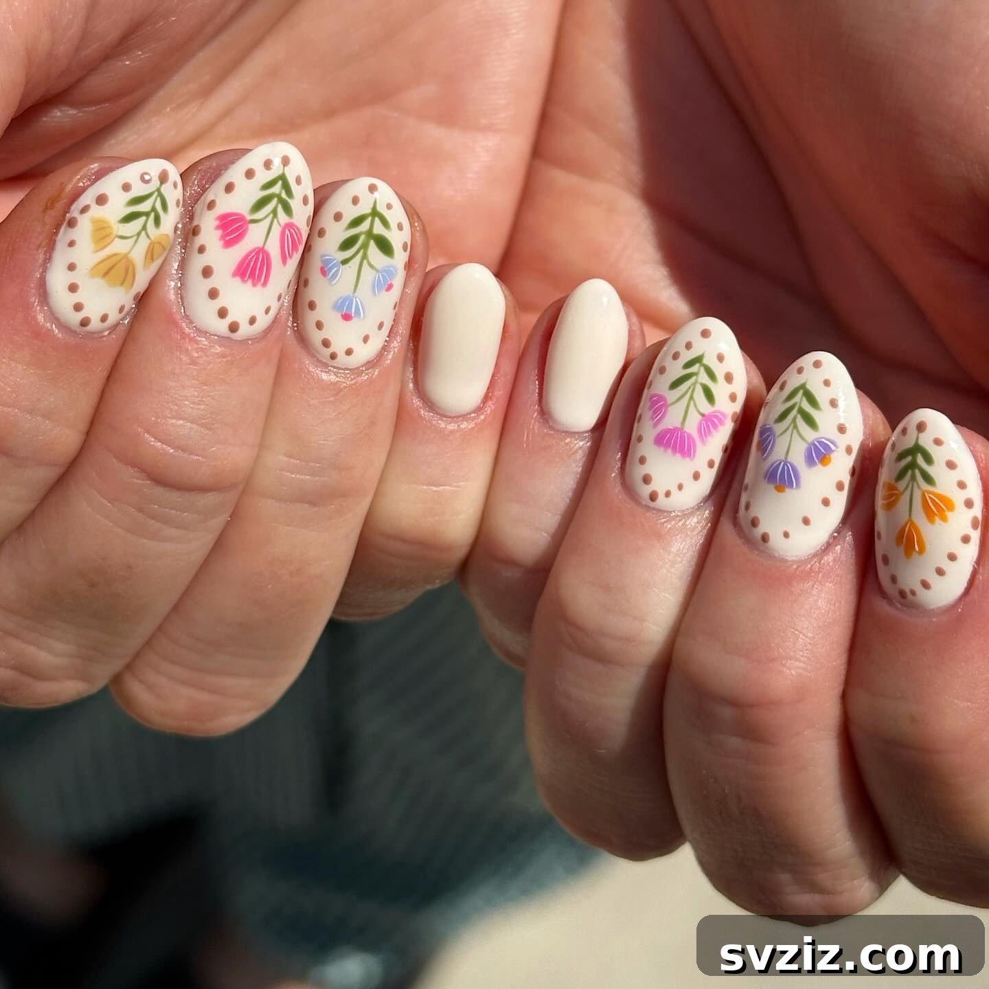 41 Stunning Floral Manicure Ideas to Blossom Your Look 5 Folk Art Flower Set