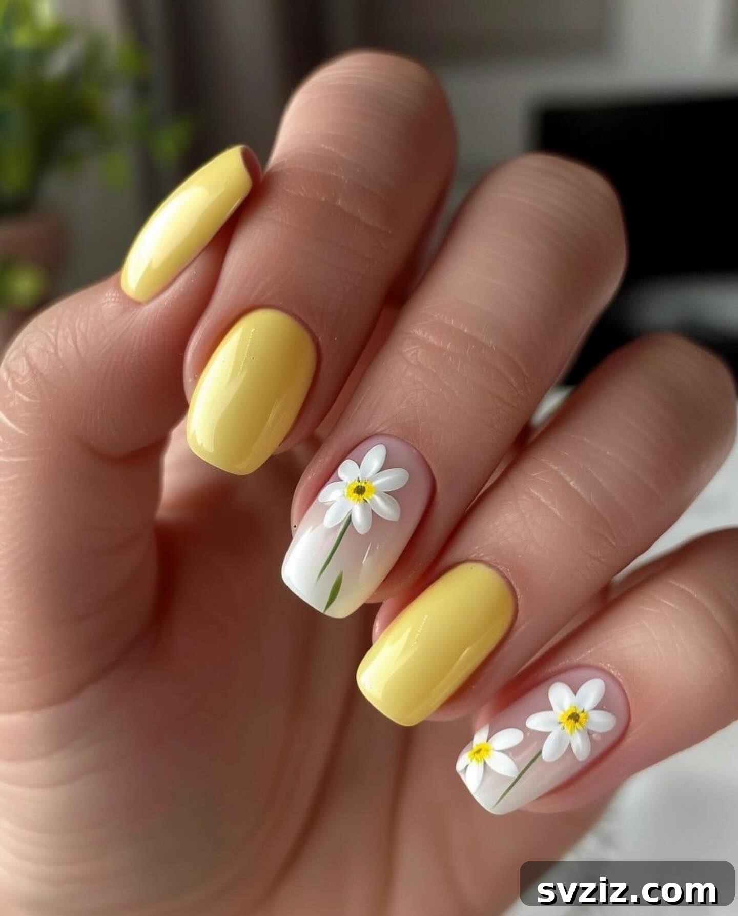 41 Stunning Floral Manicure Ideas to Blossom Your Look 7 Sunshine Yellow