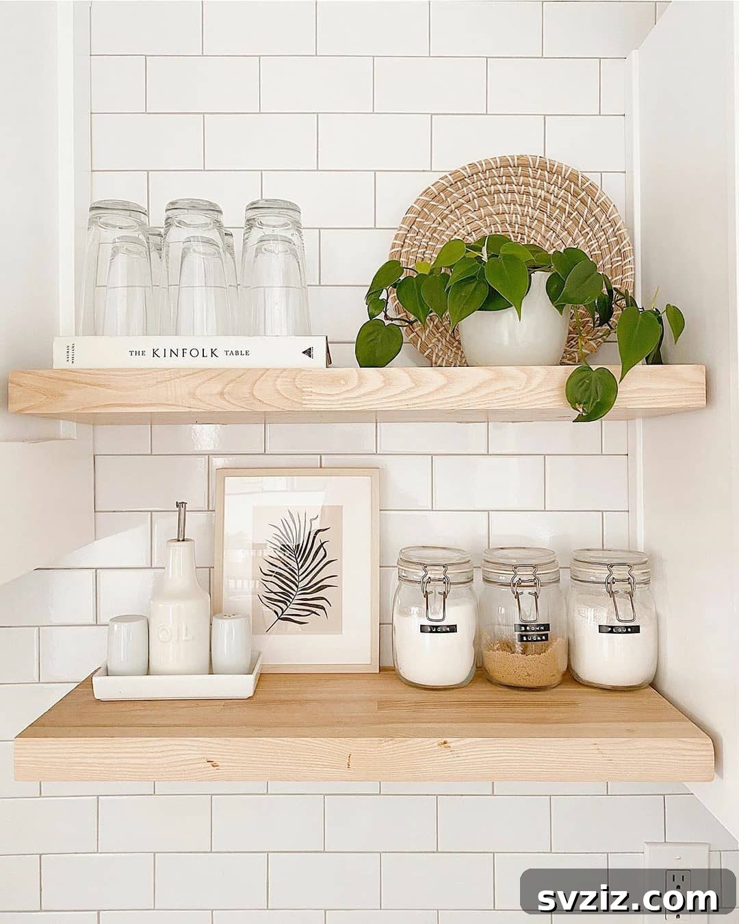 Wooden Kitchen Shelves