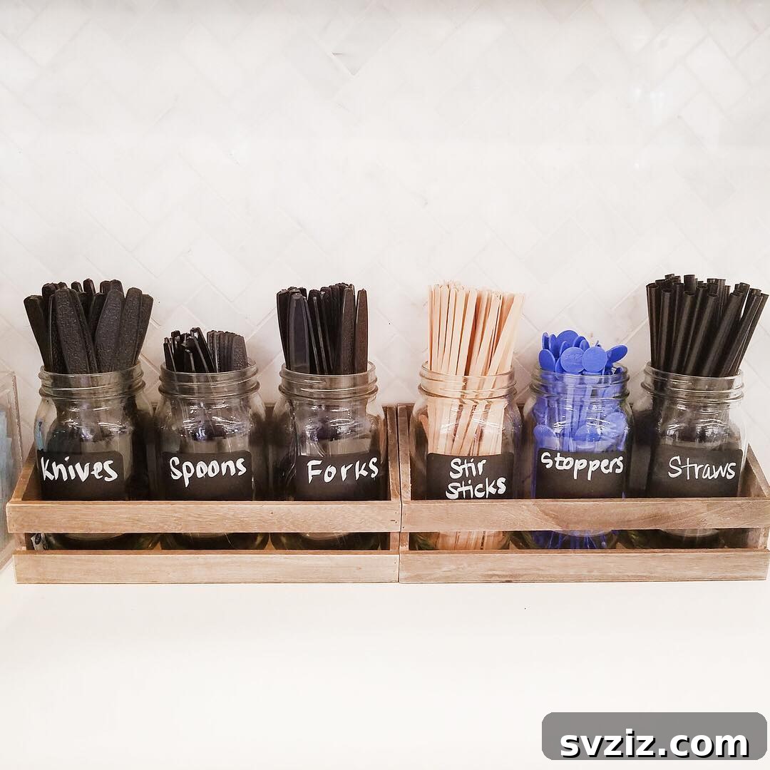 Everyday Jars, Extraordinary Organization 17 office break room mason jars