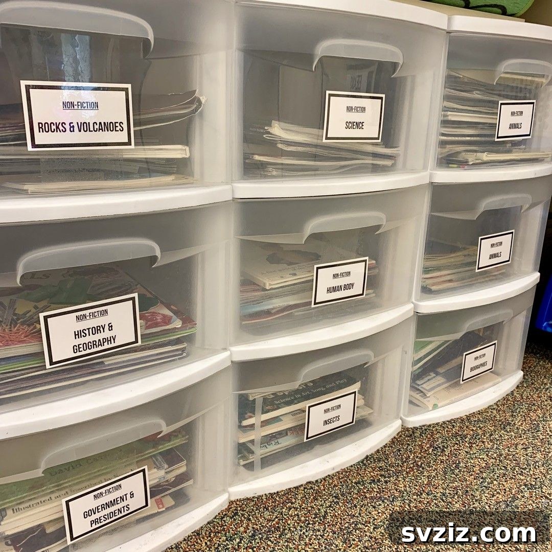 Nonfiction Library Drawers
