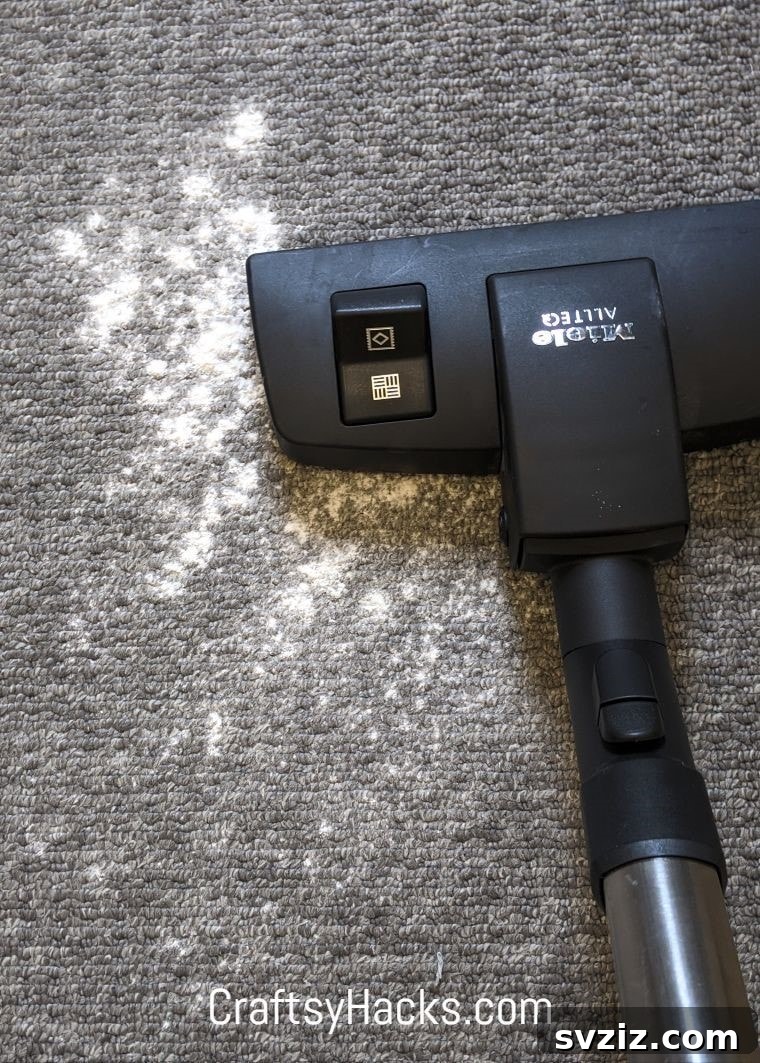 Deodorizing and cleaning carpets naturally with baking soda powder