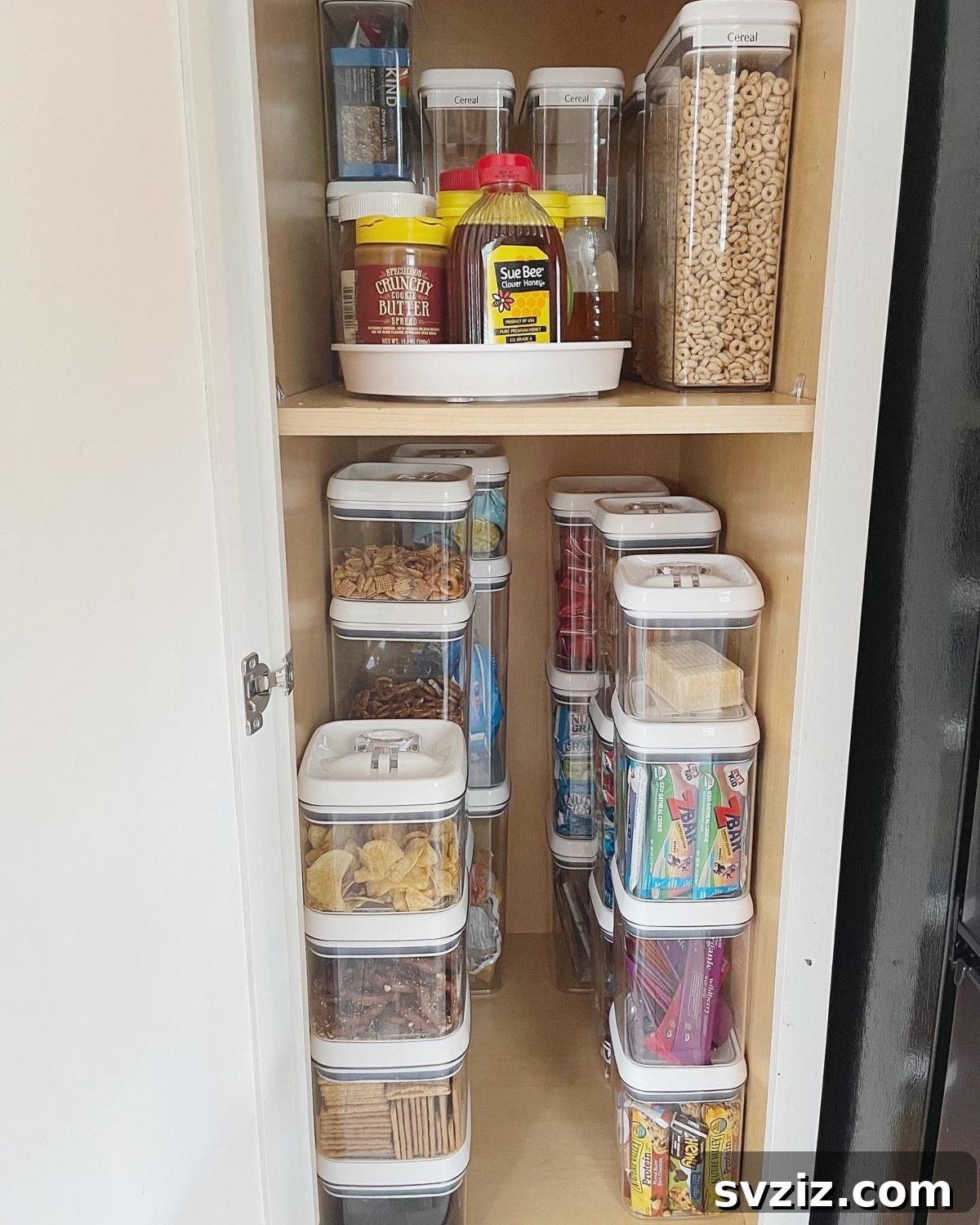 21 Genius Vertical Pantry Hacks for Ultimate Organization 11 Deep pantry storage optimized with uniform, stackable containers, allowing full use of vertical depth.