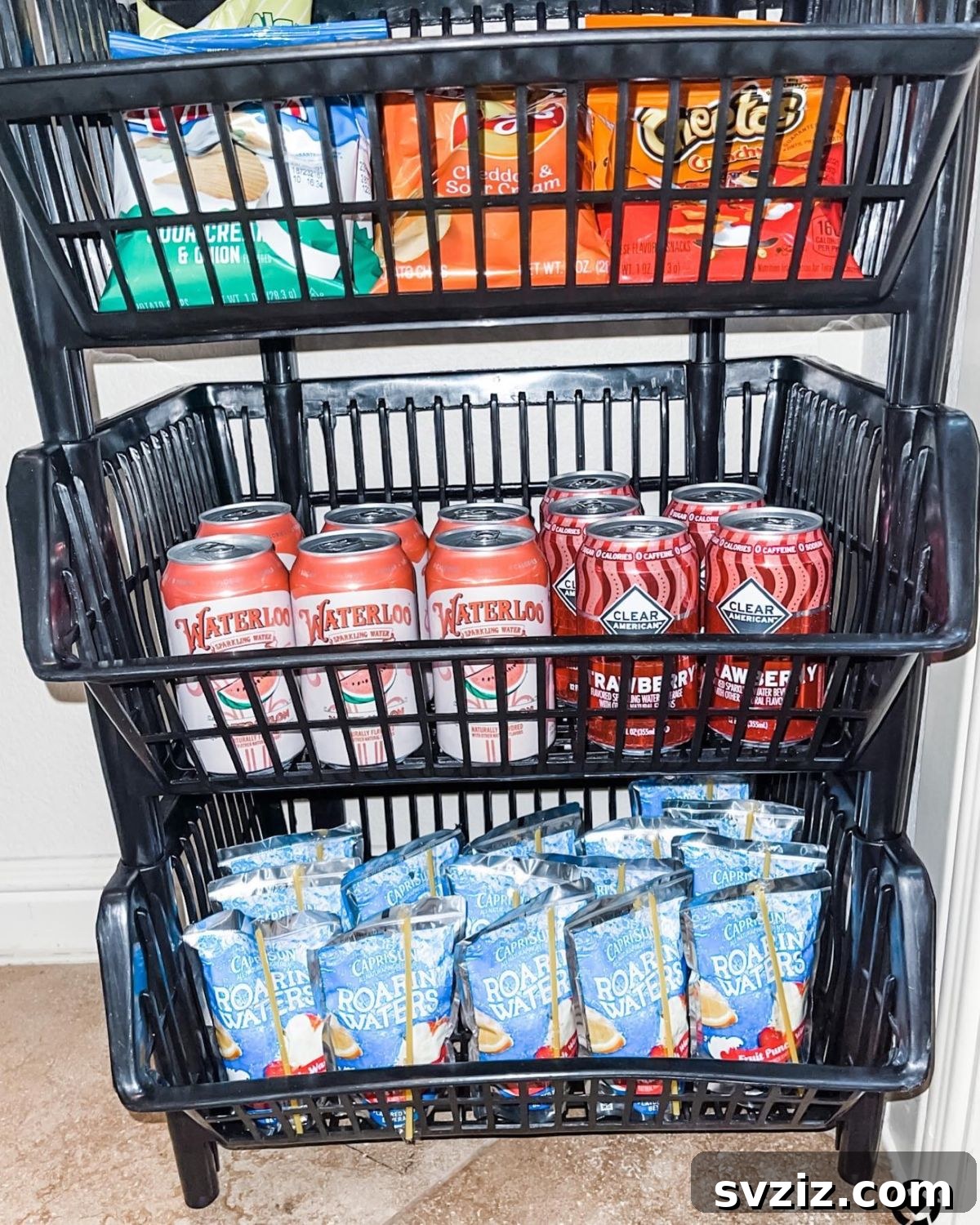 21 Genius Vertical Pantry Hacks for Ultimate Organization 21 Simple and cost-effective stacked baskets organizing the lower levels of a pantry for snacks, cans, and drinks.