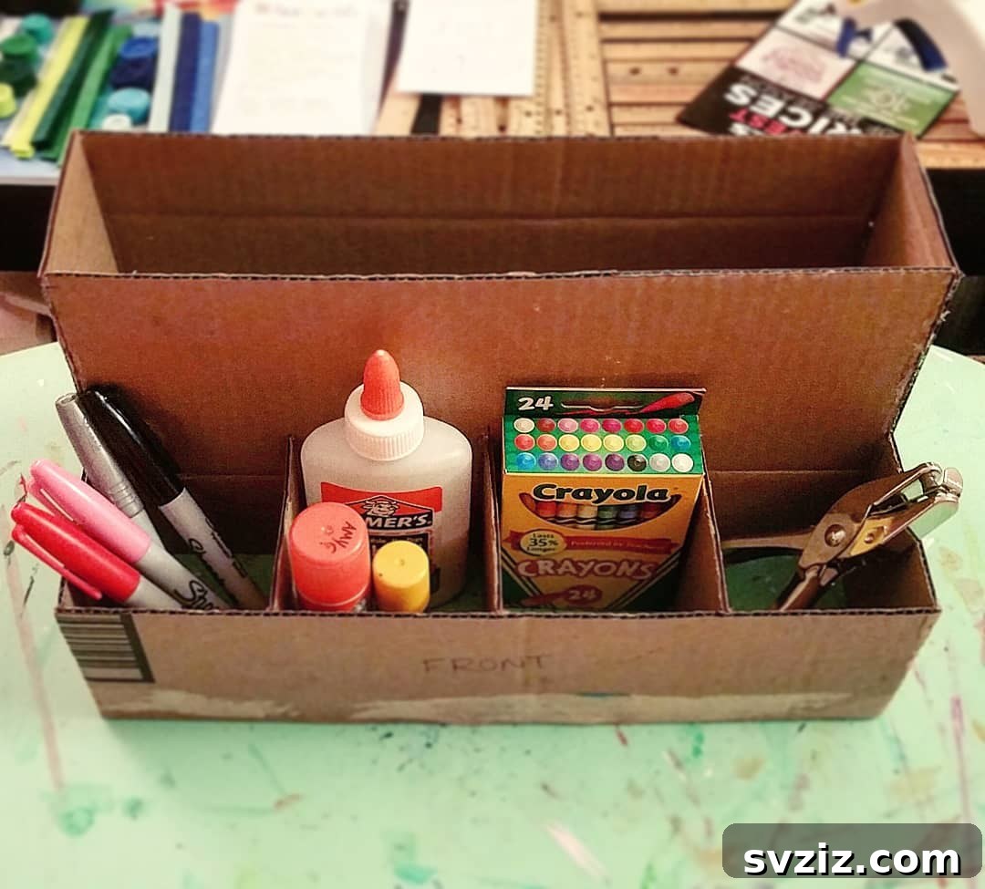 21 Genius Cardboard Hacks for an Organized Home 21 DIY Cardboard Organizer for Kids' Craft Supplies and Art Materials