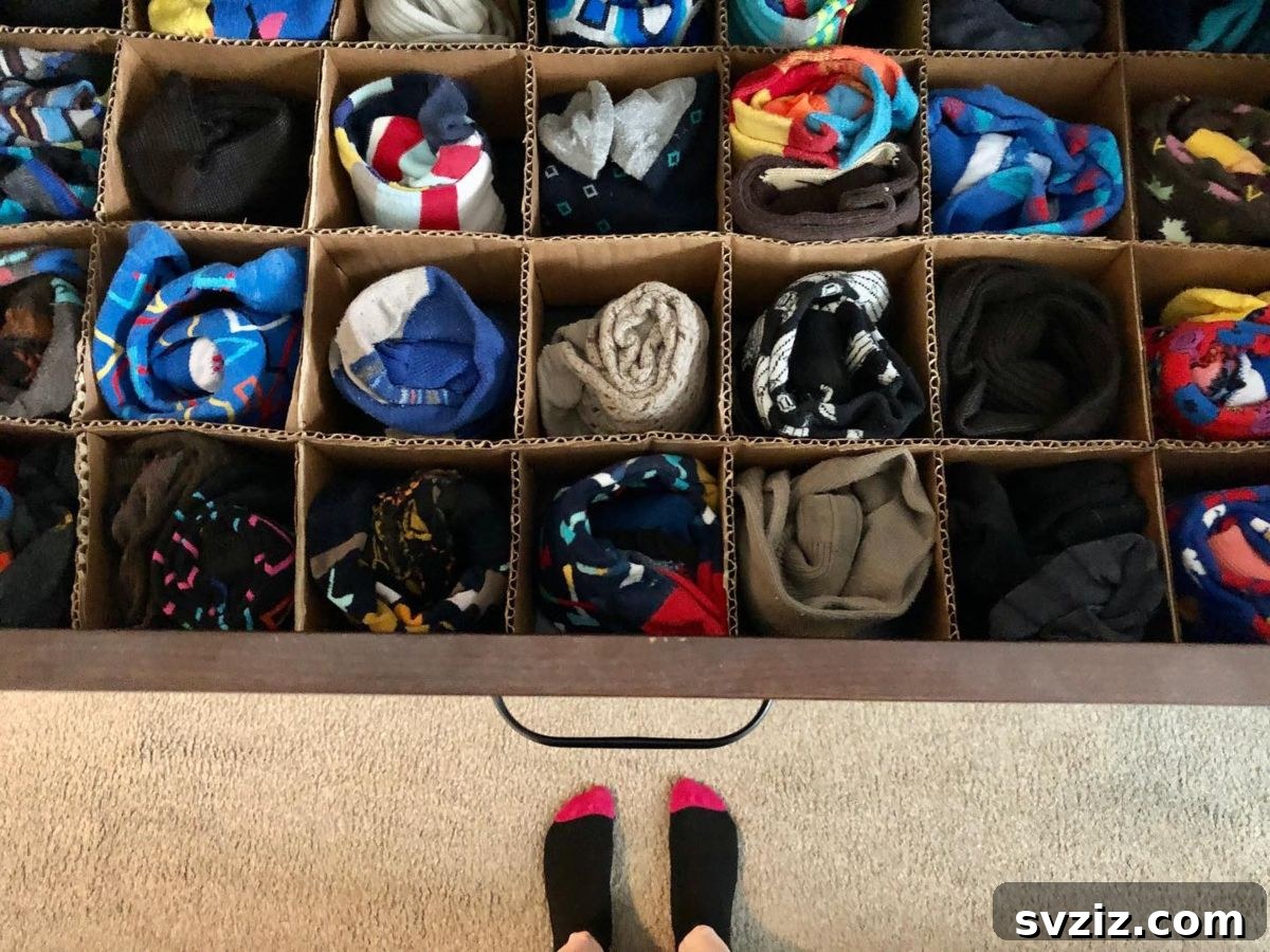 21 Genius Cardboard Hacks for an Organized Home 6 DIY Cardboard Compartments for an Organized Sock Drawer