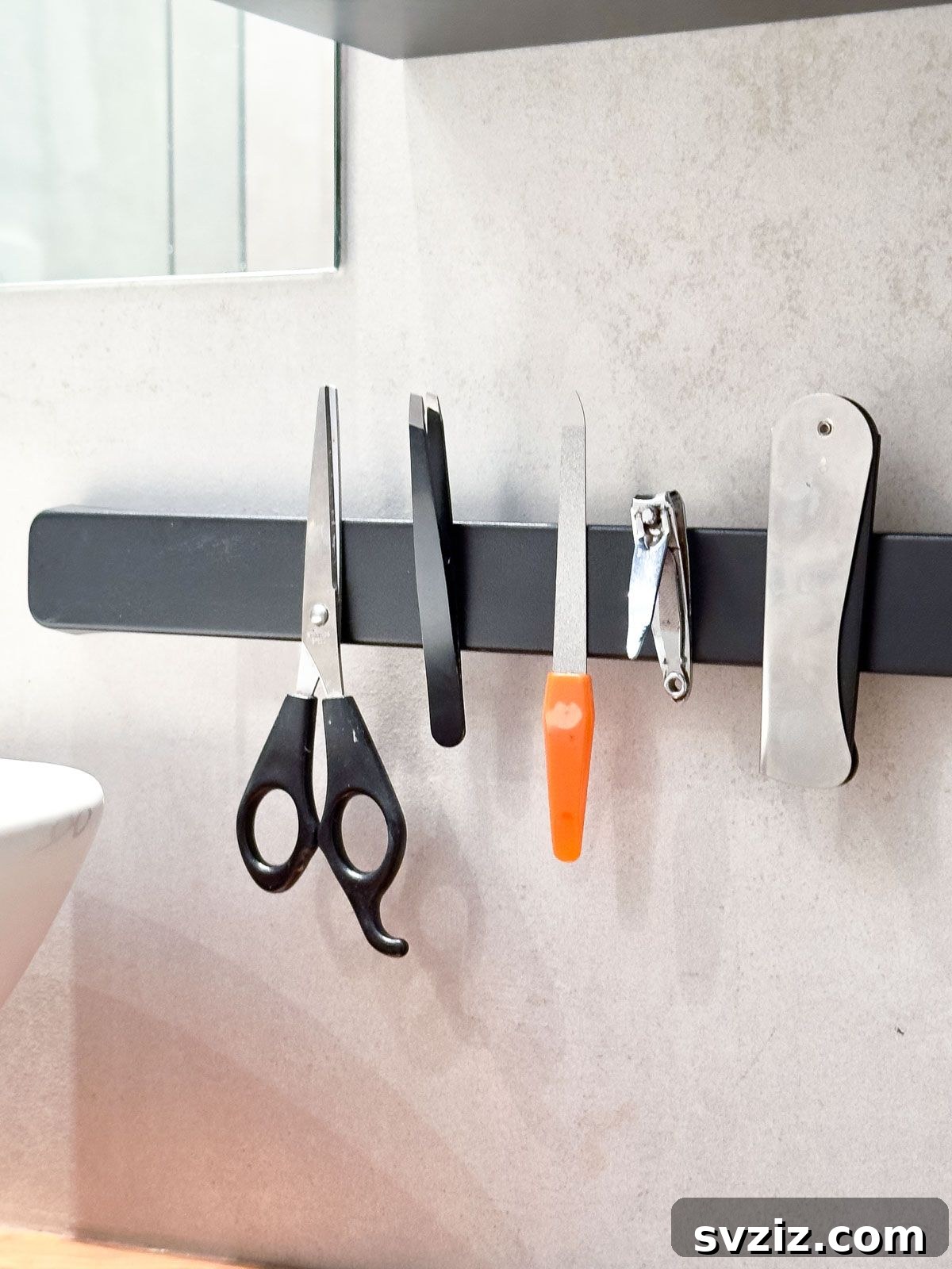 Unlock a Tidy Vanity: Genius Makeup Organization 17 Magnetic Strip to Organize Tweezers and Scissors