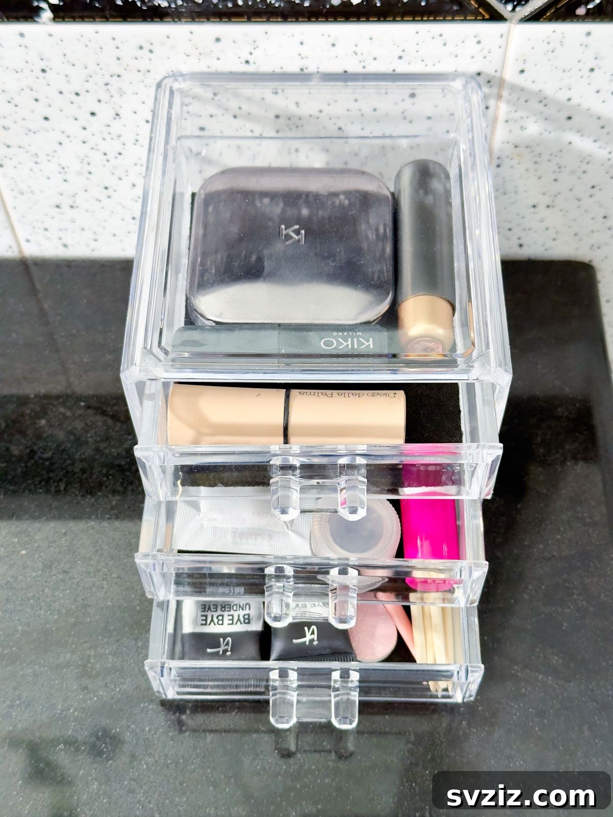 Unlock a Tidy Vanity: Genius Makeup Organization 3 Use Stackable Drawer Units
