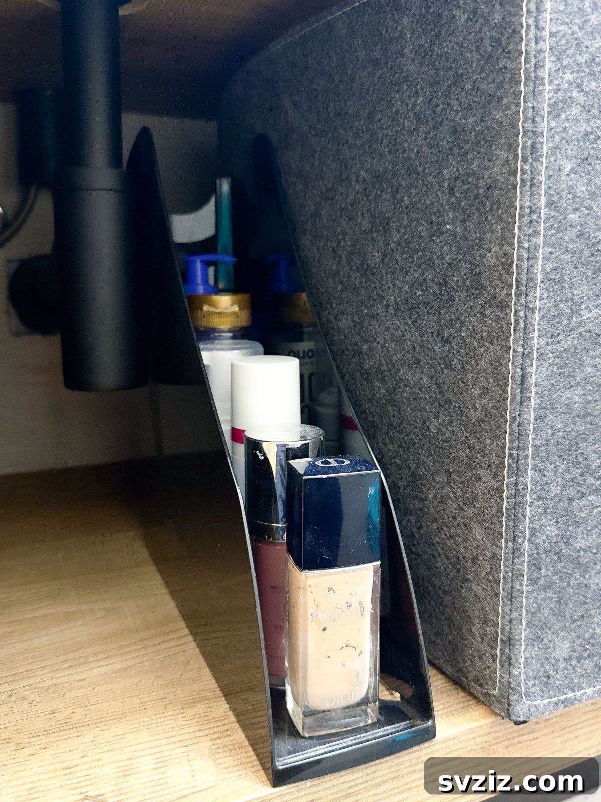 Unlock a Tidy Vanity: Genius Makeup Organization 6 Use a Magazine Holder to Organize Creams