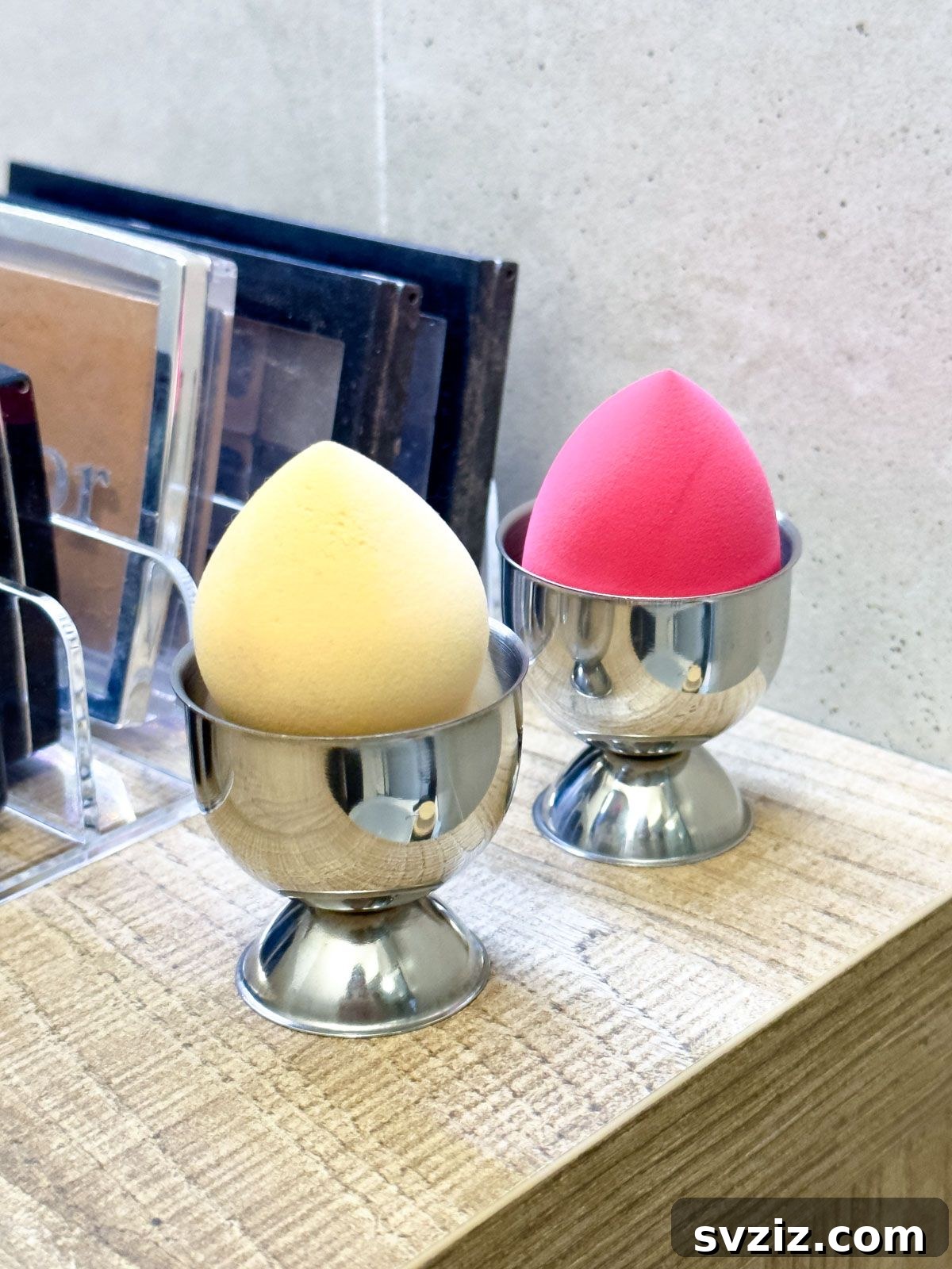 Unlock a Tidy Vanity: Genius Makeup Organization 9 Use Egg Holders to Organize Makeup Sponges