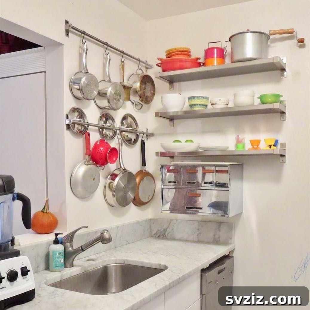 21 Genius Vertical Kitchen Hacks to Maximize Your Space 12 Pan & Pot Rails