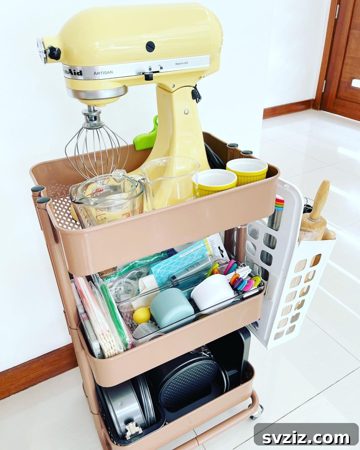 21 Genius Vertical Kitchen Hacks to Maximize Your Space 13 baking station