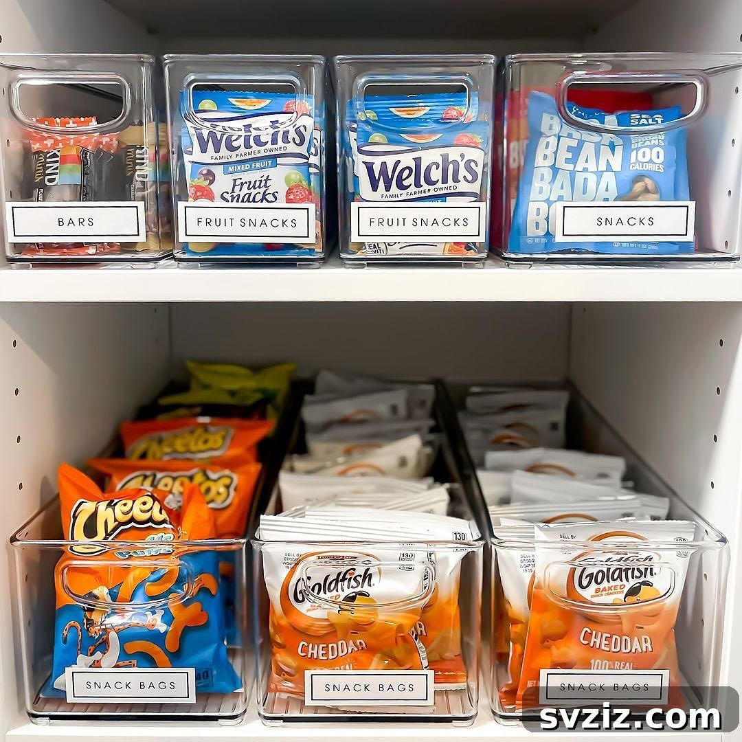 21 Genius Vertical Kitchen Hacks to Maximize Your Space 14 Acrylic Bins For Snacks
