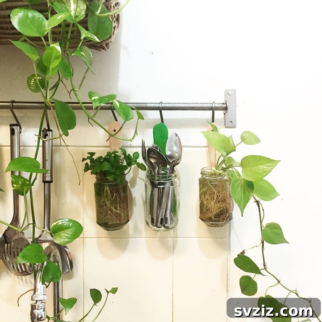 21 Genius Vertical Kitchen Hacks to Maximize Your Space 19 Hanging Utensil Storage