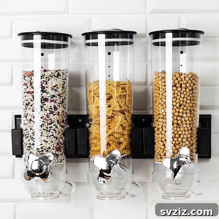 21 Genius Vertical Kitchen Hacks to Maximize Your Space 22 Wall Mounted Dry Food Dispenser