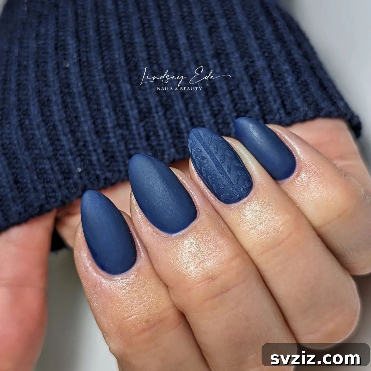 31 Chic Short Matte Nail Designs to Try Now 23 Beautiful short matte blue nails with understated accent nail designs.