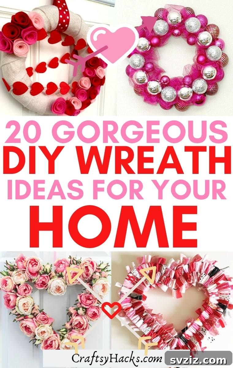 Beautiful DIY Valentine's Day Wreaths