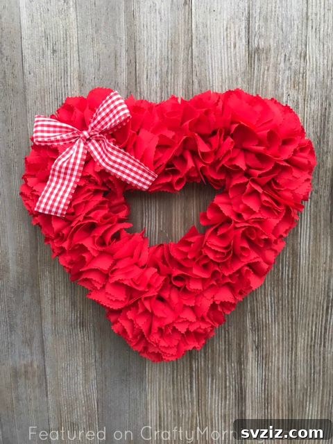 Fabric Strip Fun Valentine Wreath