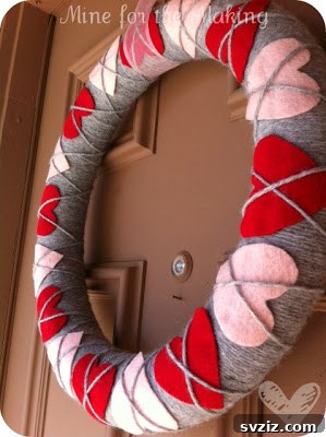 Argyle Hearts Valentine Wreath