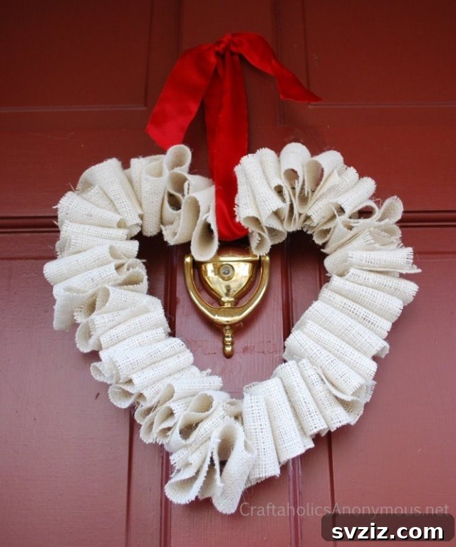 Burlap Heart Valentine's Wreath