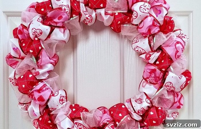 Ribbon Loop Valentine's Wreath