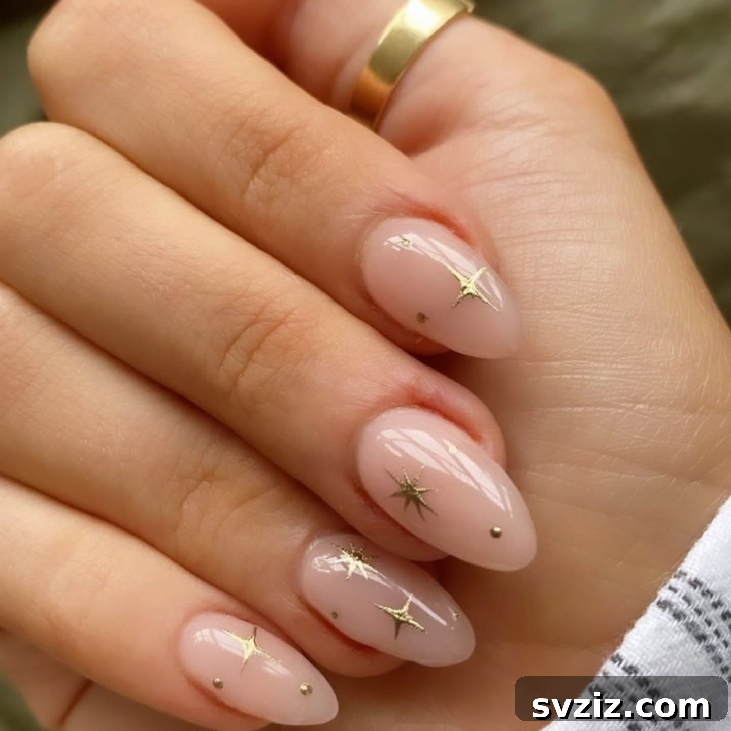 Glamorous Pink Minimalist Nails with Subtle Gold Accents