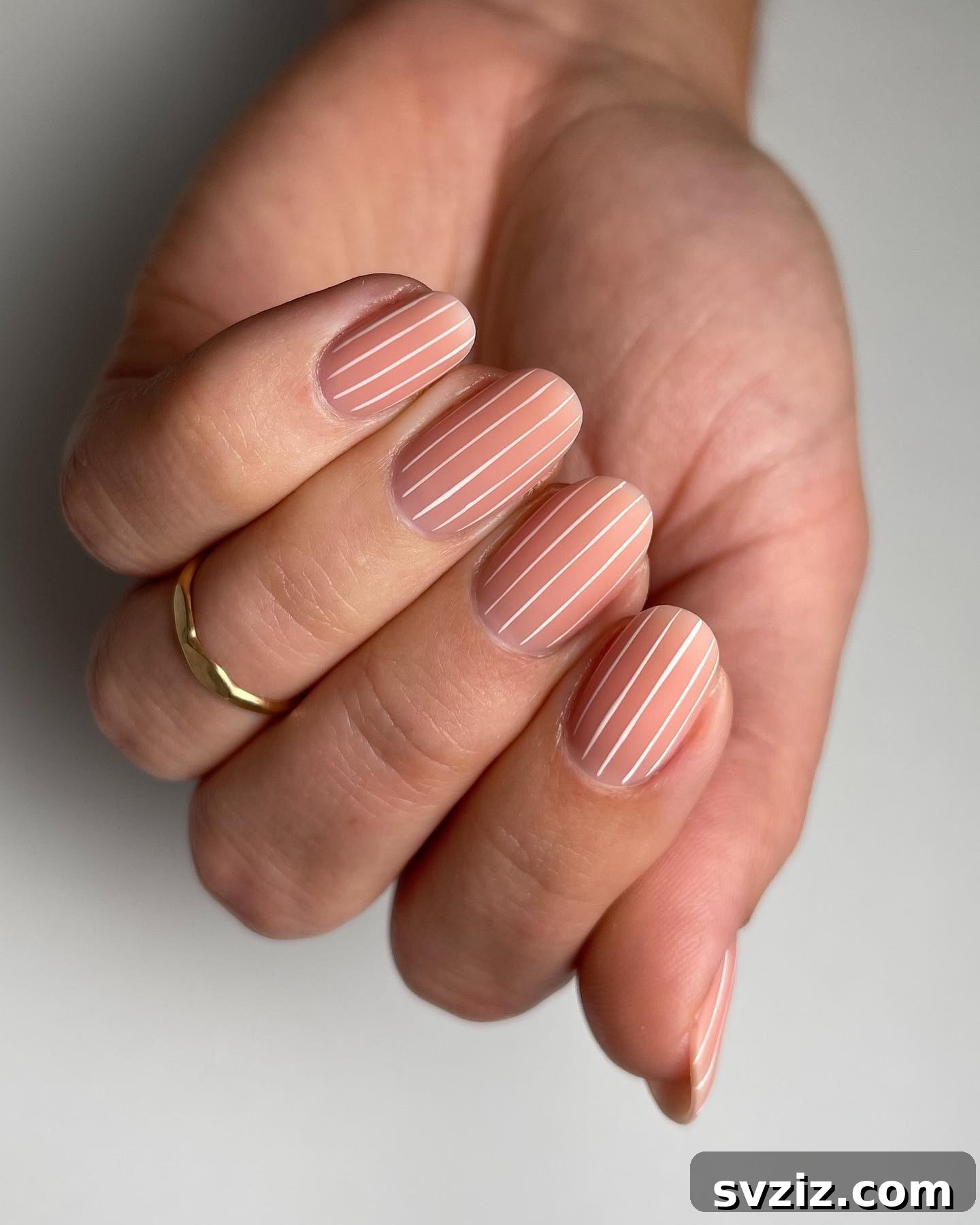 Elegant Pin Stripe Minimalist Nail Design