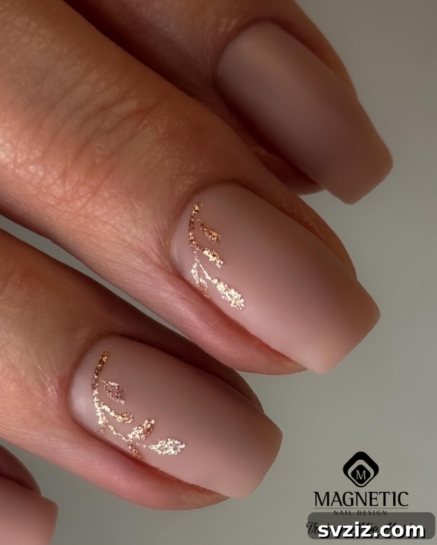 41 Chic and Elegant Nail Design Ideas 25 23. Nude with Gold Designs