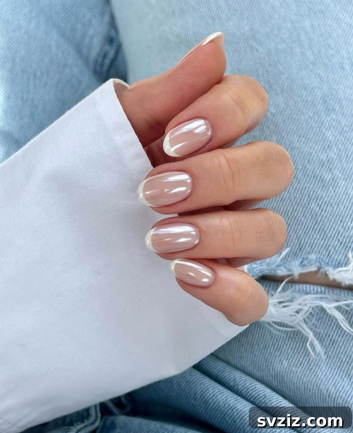 41 Effortless Nude Nail Ideas for Everyone 24 Elegant nude French manicure, a timeless and classy design suitable for any outfit.