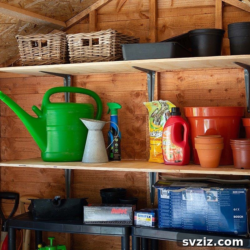 21 Genius Shed Organization Ideas for a Clutter-Free Outdoor Oasis 18 16. Shed Shelves