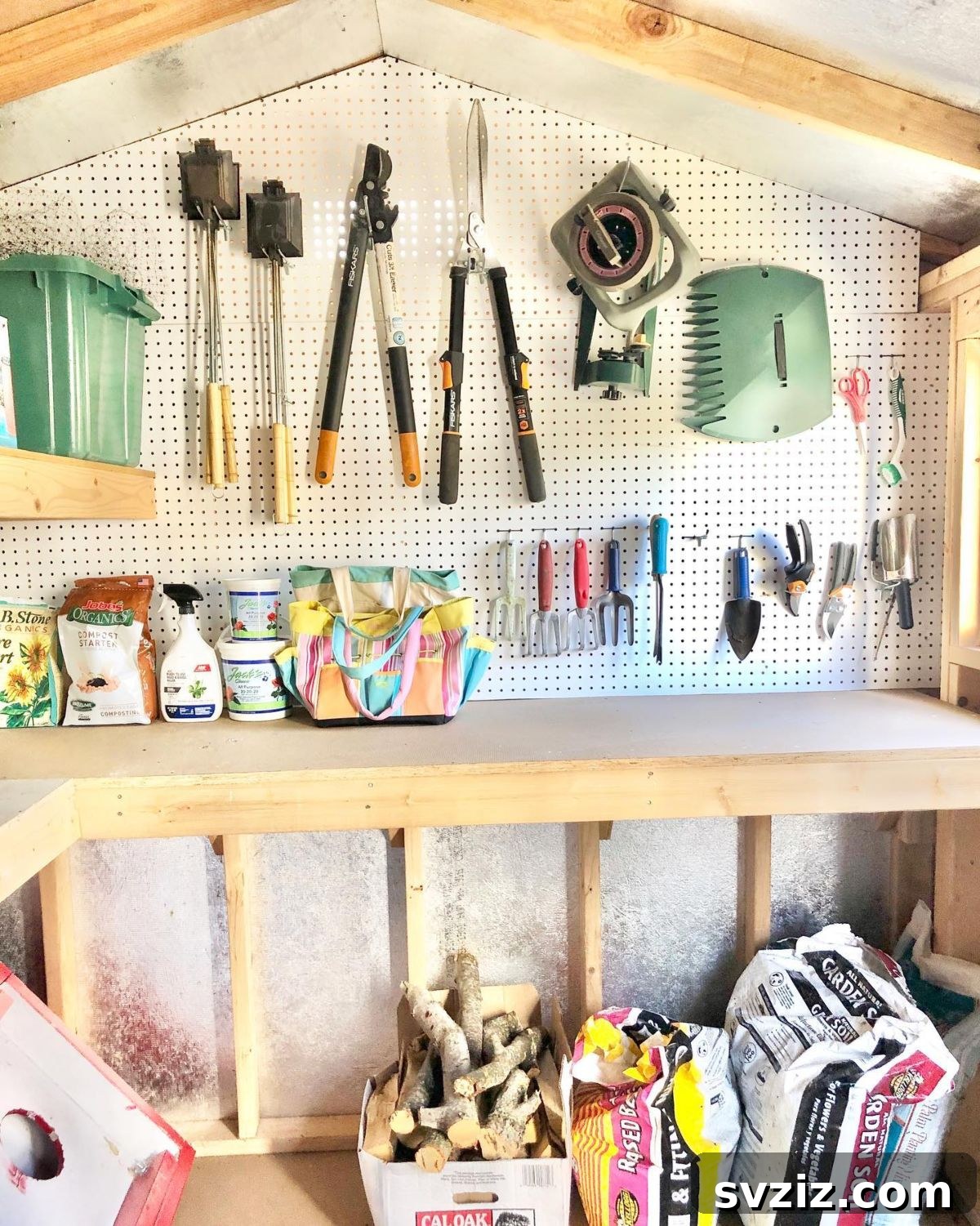 21 Genius Shed Organization Ideas for a Clutter-Free Outdoor Oasis 8 6. Peg Board Organizer