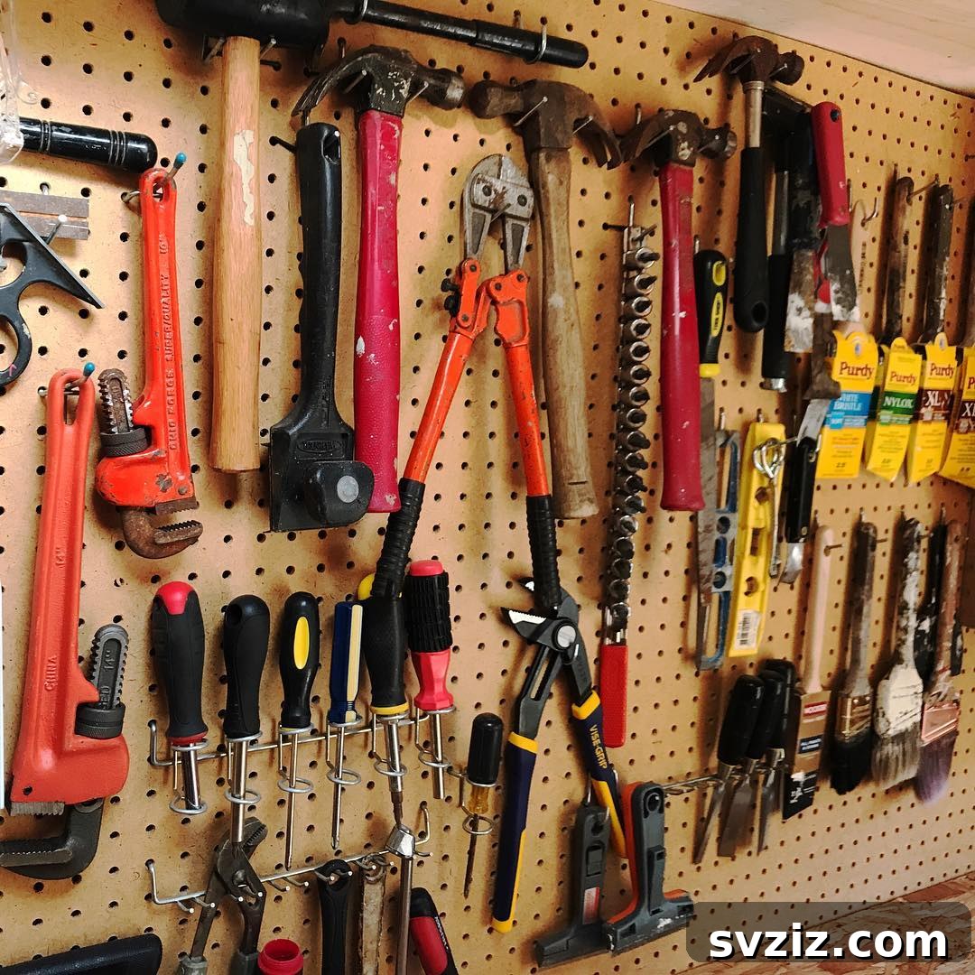 21 Genius Shed Organization Ideas for a Clutter-Free Outdoor Oasis 9 7. Tool Peg Board