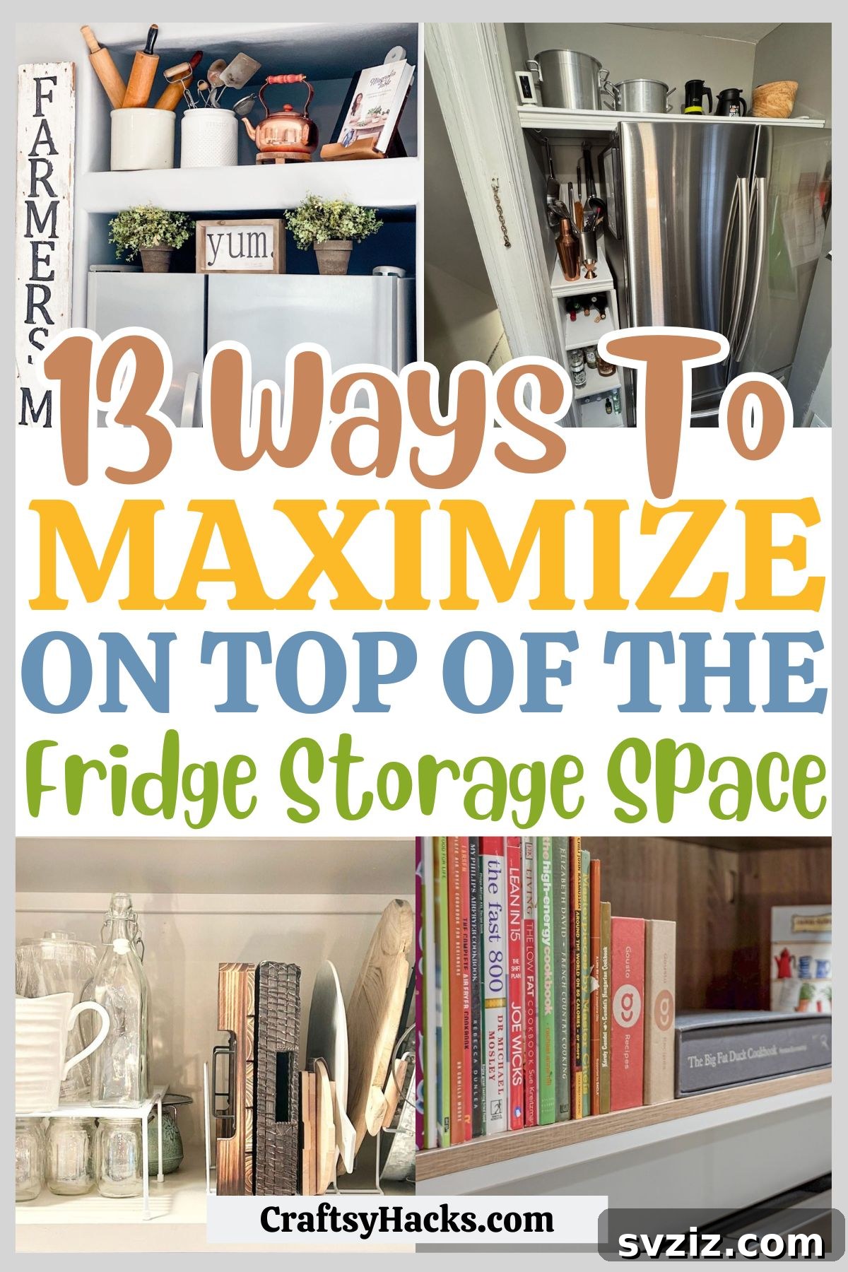 13 Genius Ideas to Organize Above Your Refrigerator 2 Maximize your kitchen space with above the fridge storage ideas that make the most of unused space! Clever kitchen storage solutions help you store extra items without the clutter. From bins to baskets, discover how to create a more organized kitchen with simple, space-saving tricks.