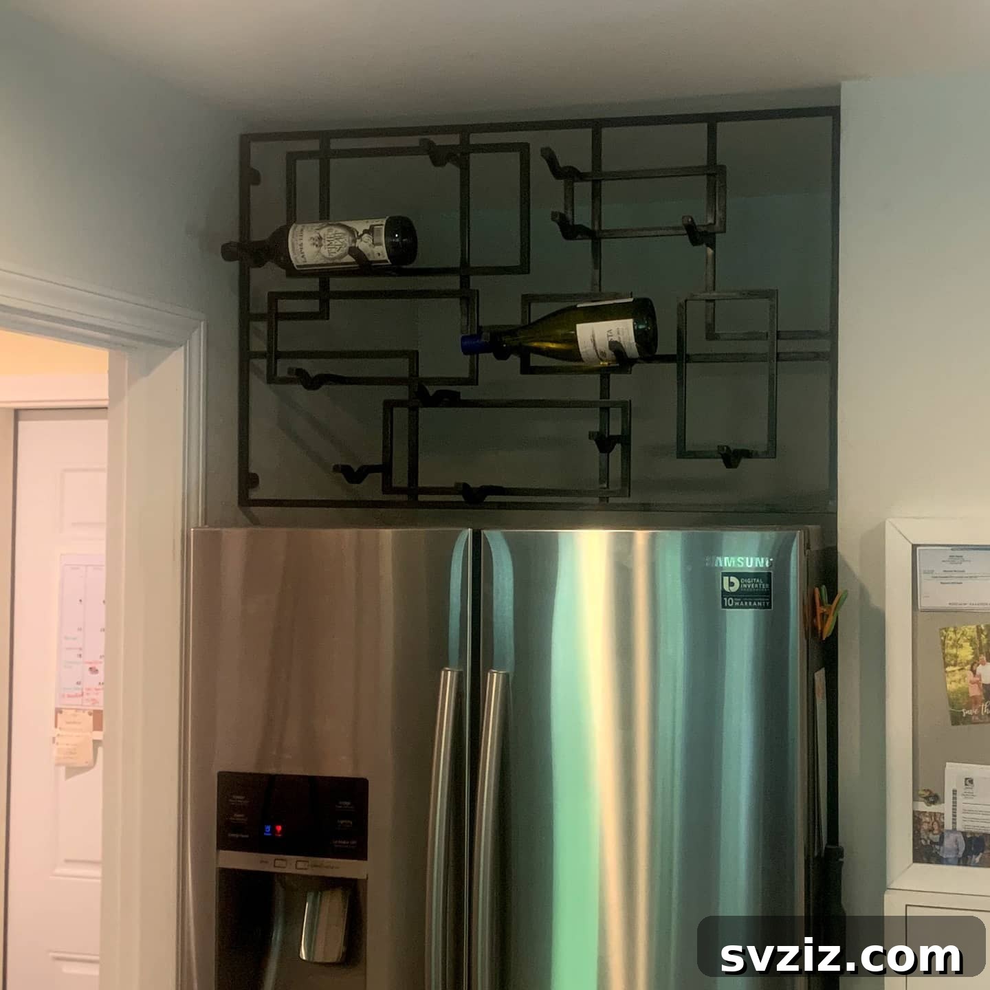 13 Genius Ideas to Organize Above Your Refrigerator 10 Mini Wine Cellar Above Fridge