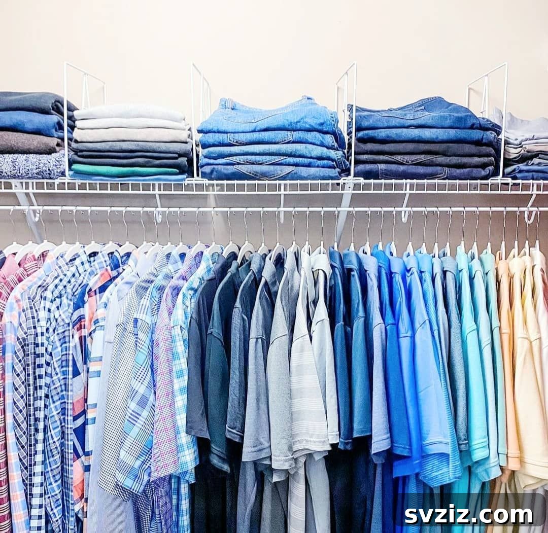 Efficient folding and hanging techniques for closet organization
