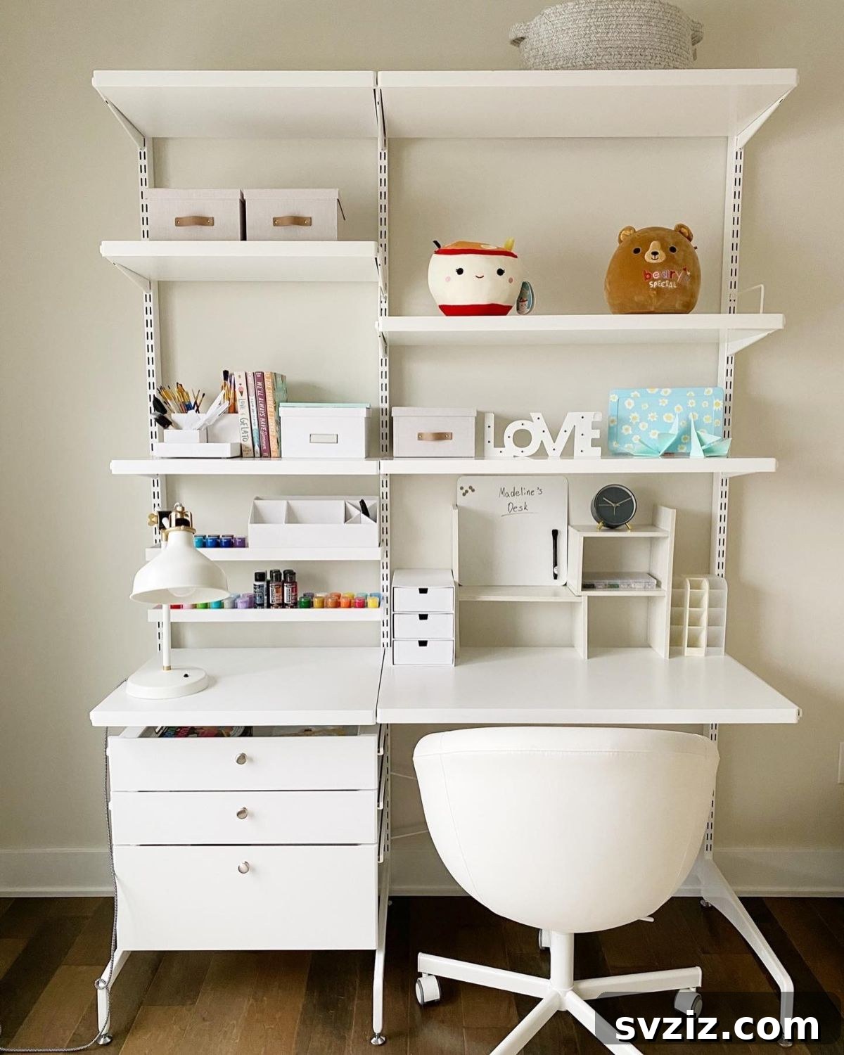 2. Work Desk & Shelves