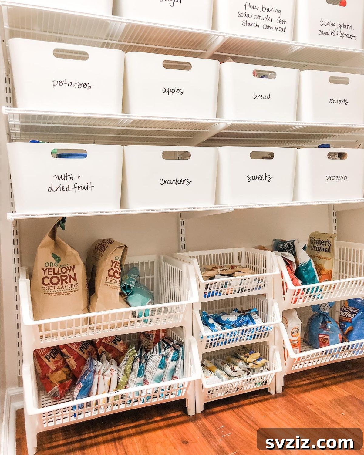 8. Labeled Plastic Bins