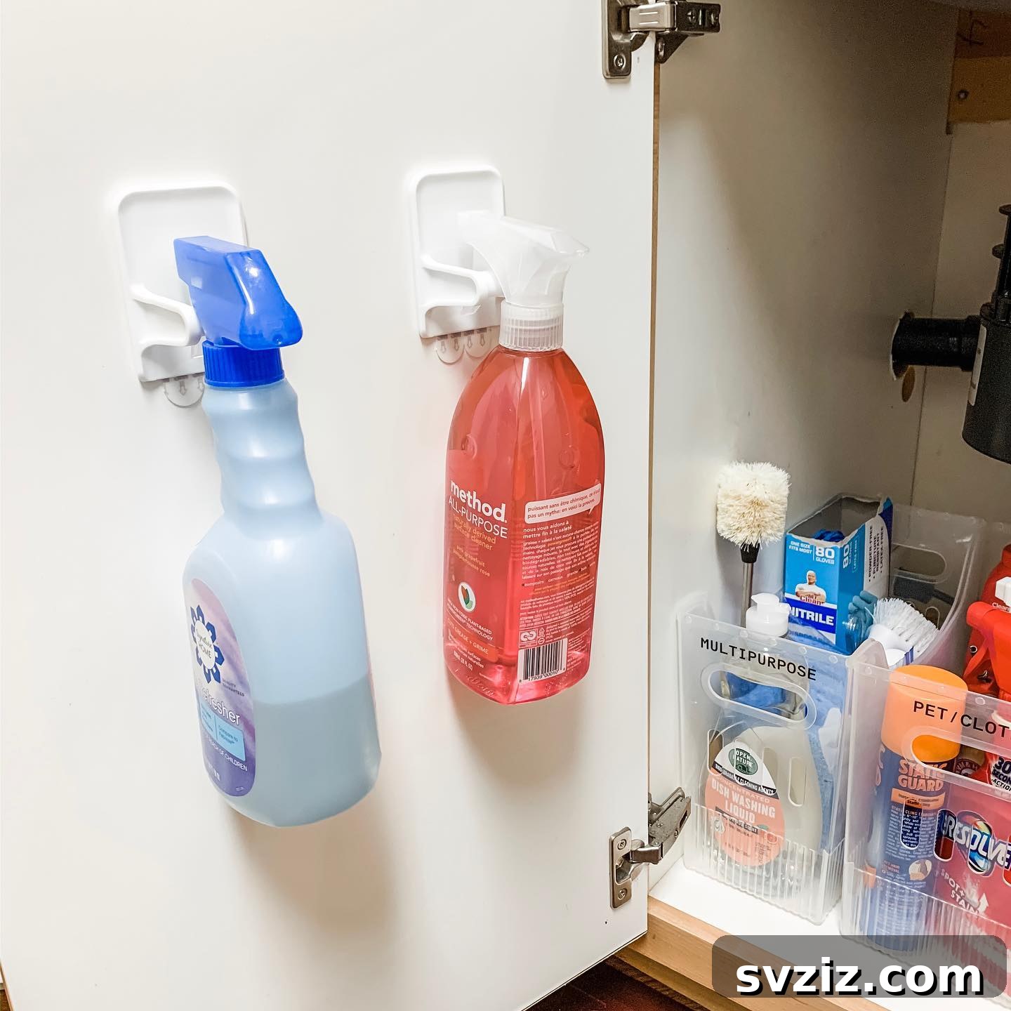 27 Genius Command Hook Hacks for an Organized Home 14 Command Hook Hacks for Spray Bottles