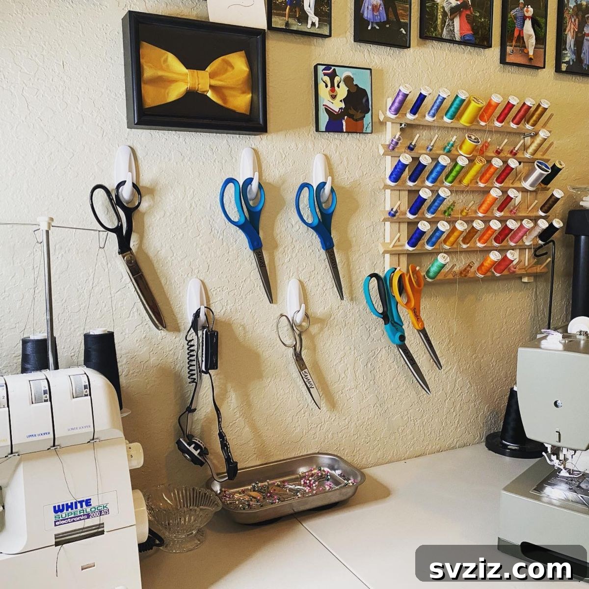 27 Genius Command Hook Hacks for an Organized Home 24 Organize Sewing Scissors with Command Hooks