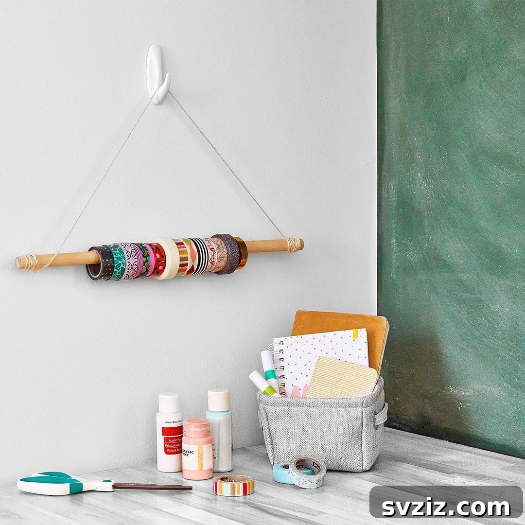 27 Genius Command Hook Hacks for an Organized Home 29 Organize Craft Tape with Command Hooks