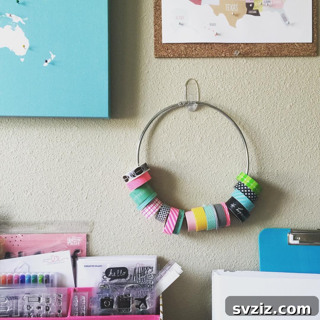 27 Genius Command Hook Hacks for an Organized Home 7 Washi Tape Storage with Command Hooks