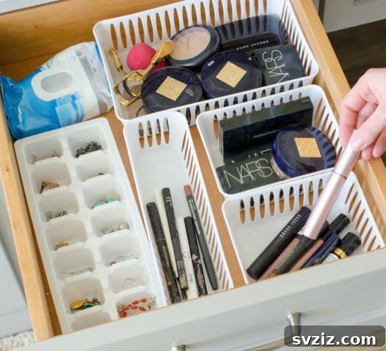 21 Dollar Store Organizing Solutions That Will Save Every Parent's Sanity 17 15. Makeup Drawer Organizing