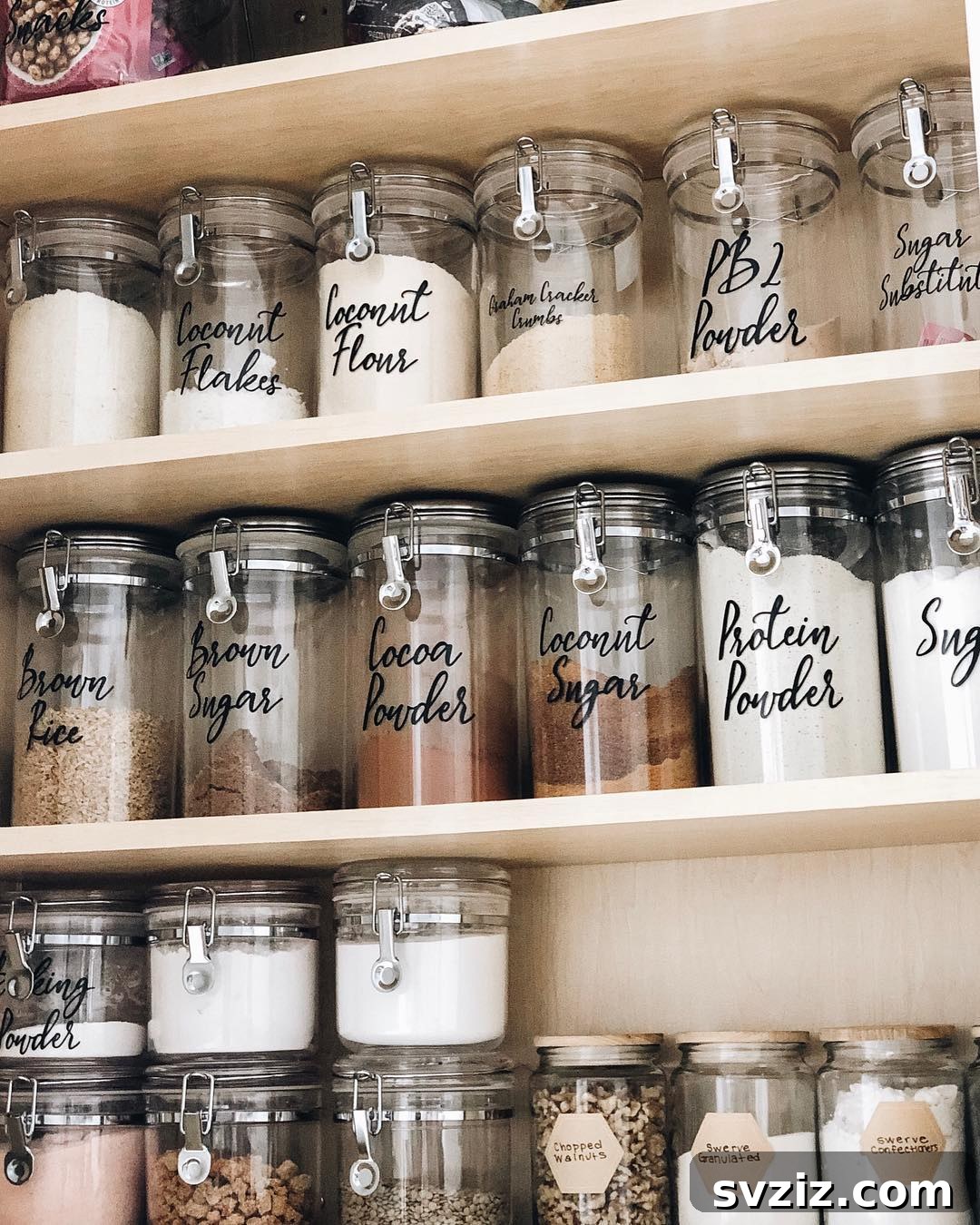 9. Label Glass Canisters Jars for Dry Goods