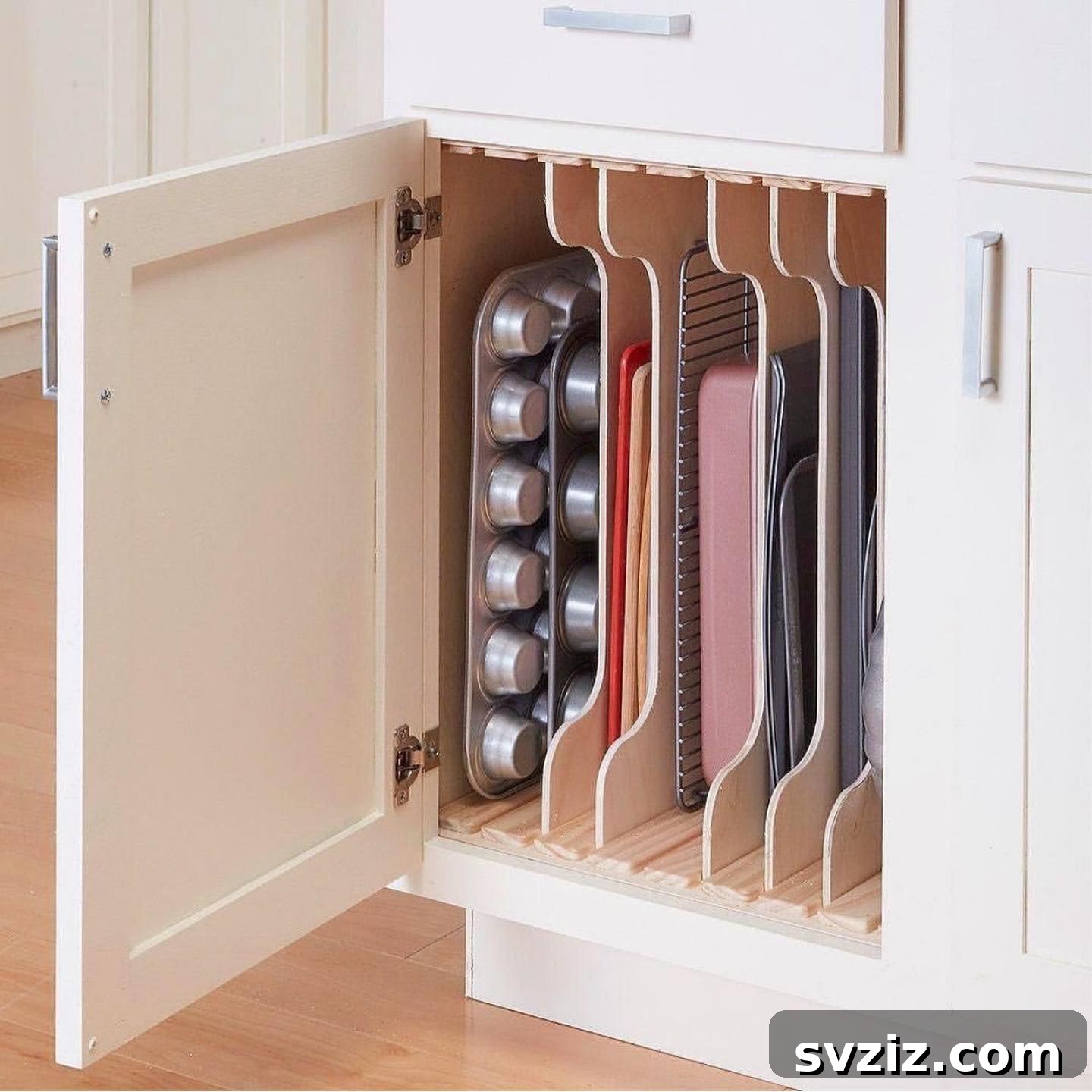 8. Stack Baking Trays Vertically