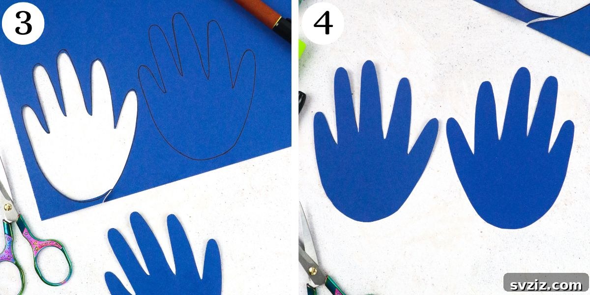 Spooky Handprint Bats 5 Handprint Bats Instructions Steps 3-4