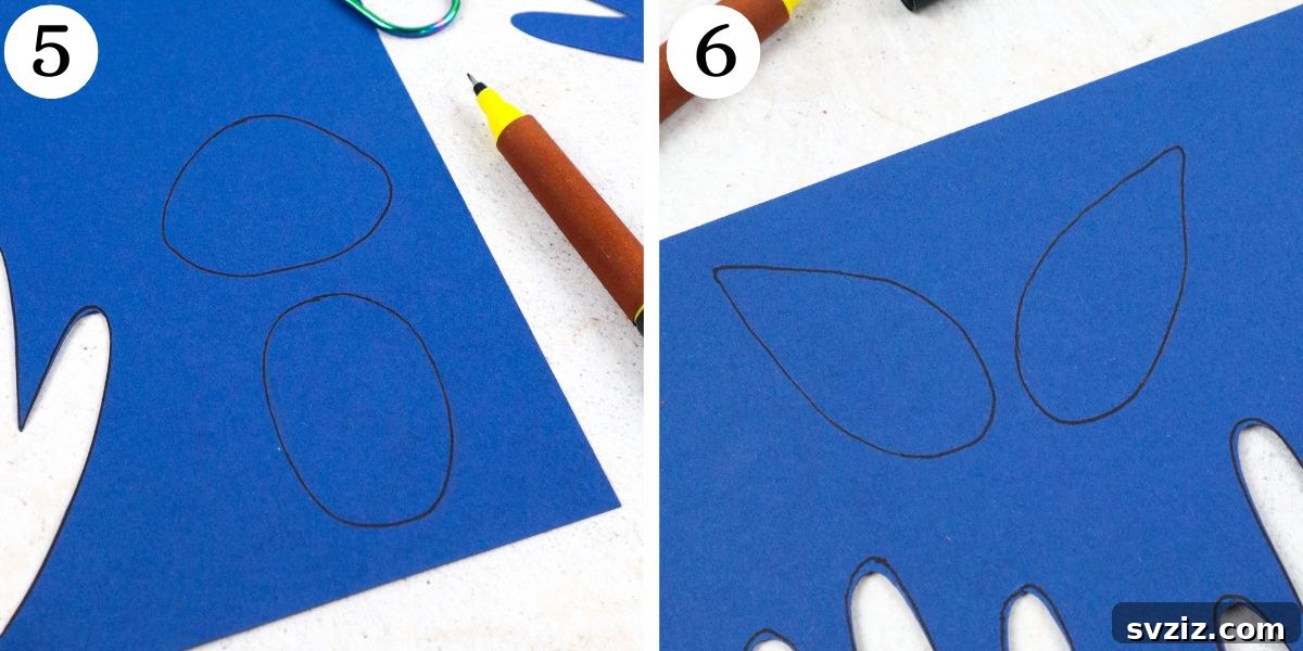 Spooky Handprint Bats 6 Handprint Bats Instructions Steps 5-6