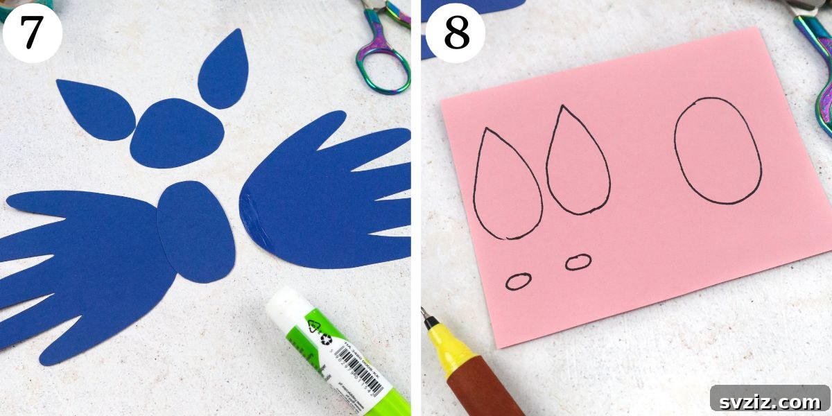 Spooky Handprint Bats 7 Handprint Bats Instructions Steps 7-8