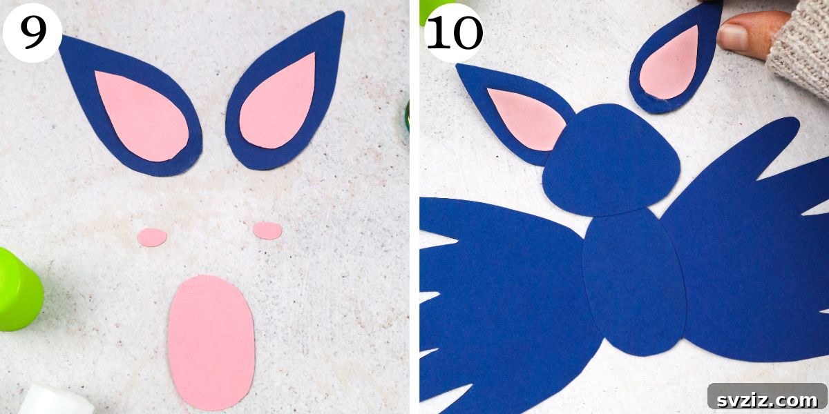 Spooky Handprint Bats 8 Handprint Bats Instructions Steps 9-10