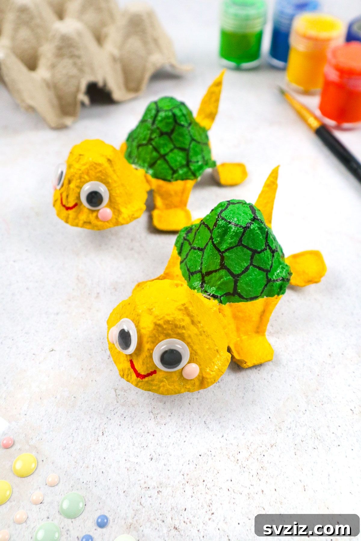 Hatch a Turtle from an Egg Carton 8 Nice Finished Egg Carton Turtle Craft