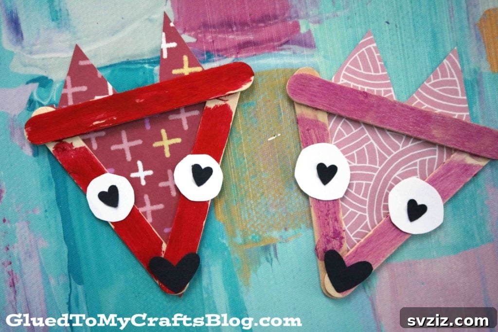 Crafting Love: 20 DIY Valentine Projects 21 Foxy Popsicle Sticks